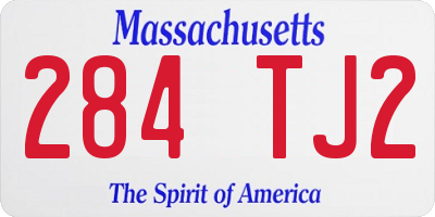 MA license plate 284TJ2