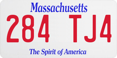 MA license plate 284TJ4