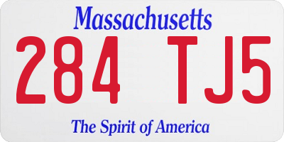 MA license plate 284TJ5
