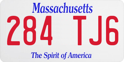 MA license plate 284TJ6