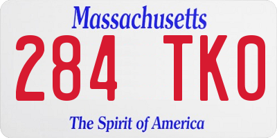 MA license plate 284TK0