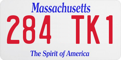 MA license plate 284TK1