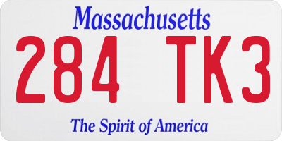 MA license plate 284TK3