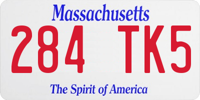 MA license plate 284TK5