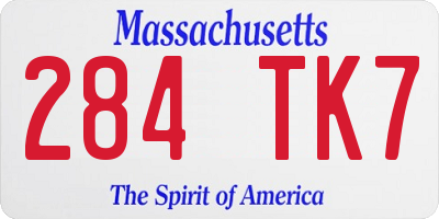 MA license plate 284TK7