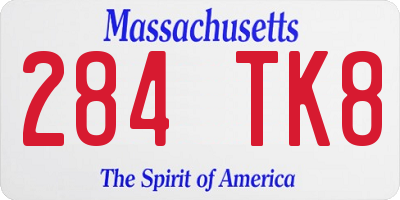 MA license plate 284TK8