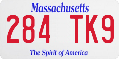 MA license plate 284TK9