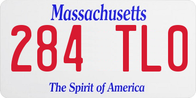 MA license plate 284TL0