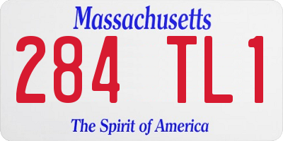 MA license plate 284TL1
