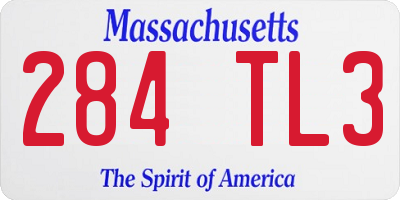 MA license plate 284TL3