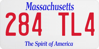 MA license plate 284TL4