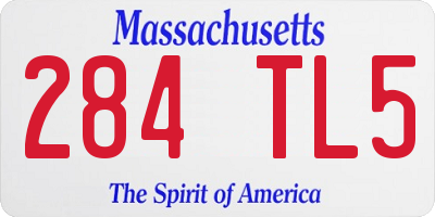 MA license plate 284TL5