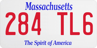 MA license plate 284TL6