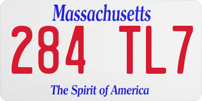 MA license plate 284TL7