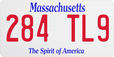 MA license plate 284TL9