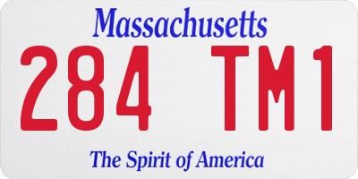 MA license plate 284TM1