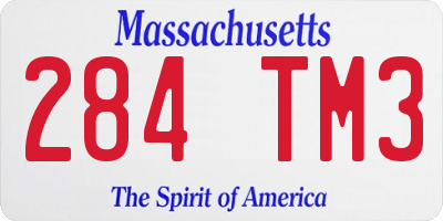 MA license plate 284TM3