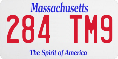 MA license plate 284TM9