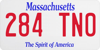MA license plate 284TN0