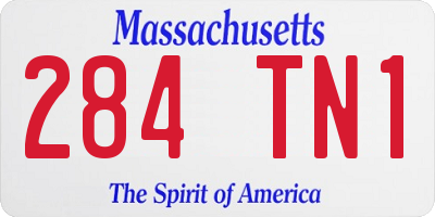 MA license plate 284TN1