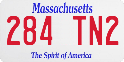 MA license plate 284TN2