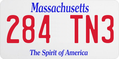 MA license plate 284TN3