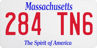 MA license plate 284TN6