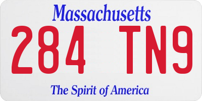 MA license plate 284TN9
