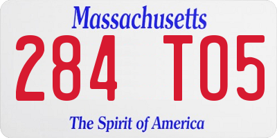 MA license plate 284TO5