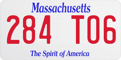 MA license plate 284TO6