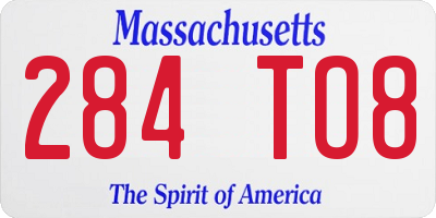 MA license plate 284TO8