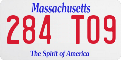 MA license plate 284TO9