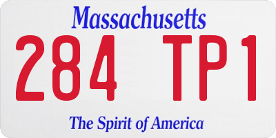 MA license plate 284TP1