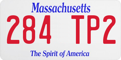 MA license plate 284TP2