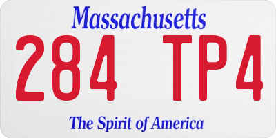 MA license plate 284TP4