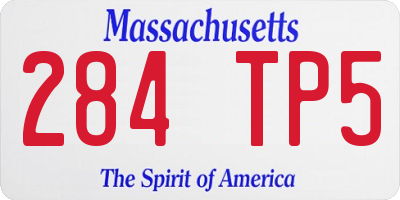 MA license plate 284TP5