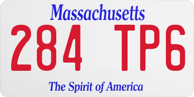 MA license plate 284TP6