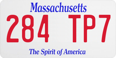 MA license plate 284TP7