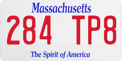 MA license plate 284TP8