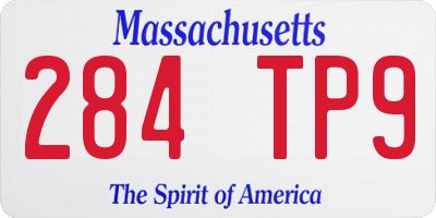 MA license plate 284TP9