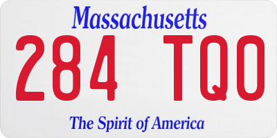 MA license plate 284TQ0