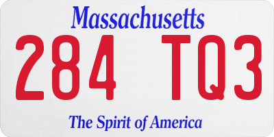 MA license plate 284TQ3