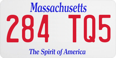 MA license plate 284TQ5
