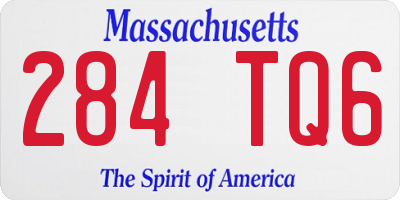 MA license plate 284TQ6