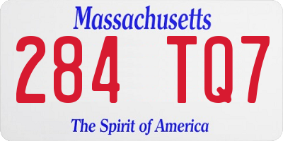 MA license plate 284TQ7