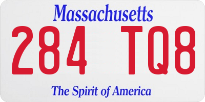 MA license plate 284TQ8