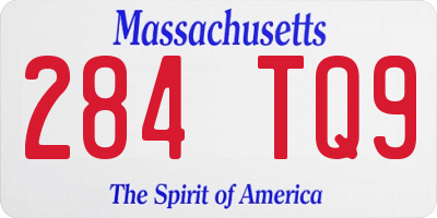 MA license plate 284TQ9