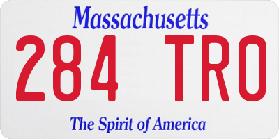 MA license plate 284TR0