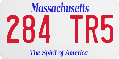 MA license plate 284TR5