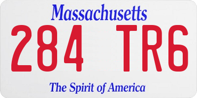 MA license plate 284TR6
